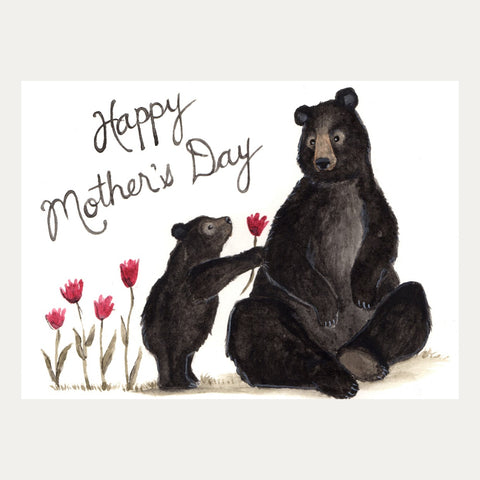 Sarah Duggan Greeting Card - Happy Mothers Day Mama Bear and Bear Cub