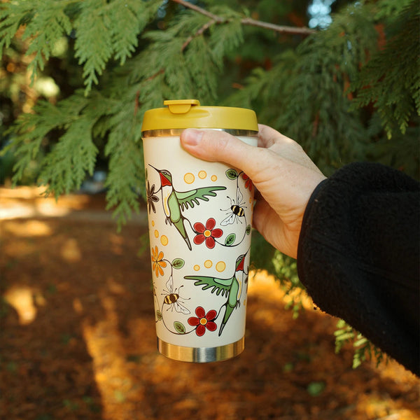 Native Northwest Metal Travel Mug 18oz - Hummingbird