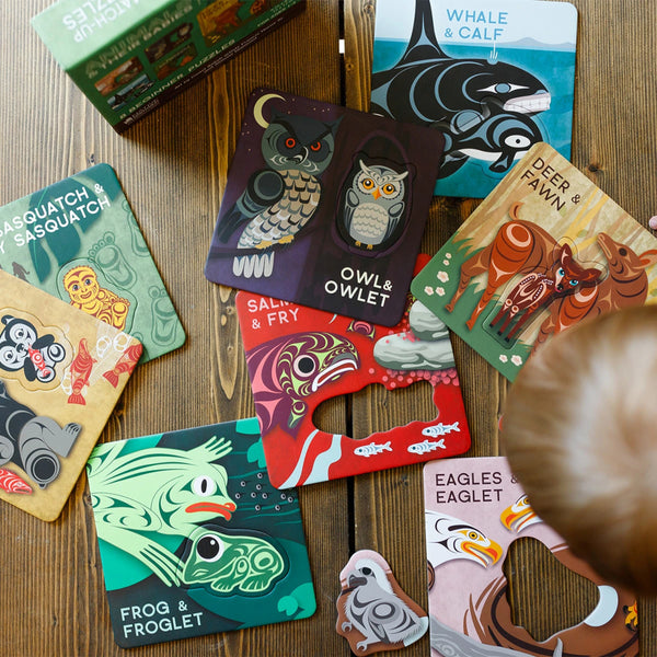 Native Northwest Matching Game - Animals & Their Babies