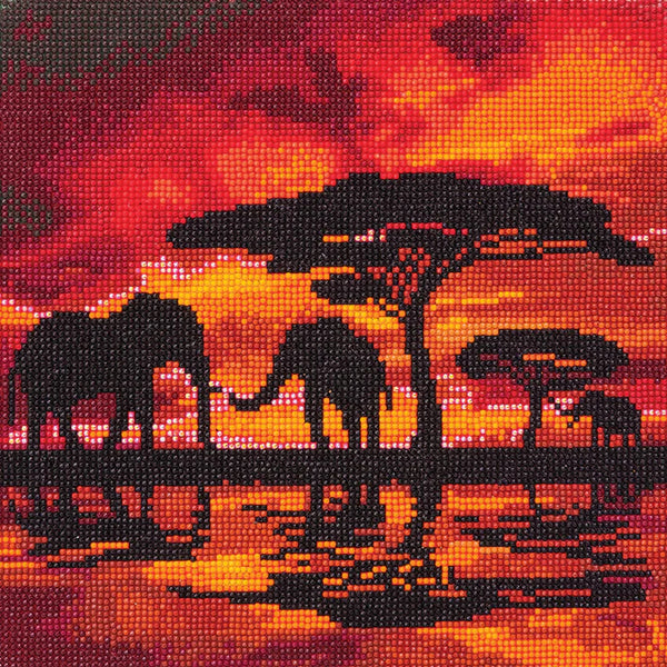 Craft Buddy DIY Crystal Art Mounted Kit, Medium - Elephant Silhouette