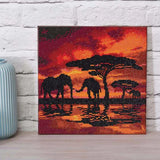 Craft Buddy DIY Crystal Art Mounted Kit, Medium - Elephant Silhouette