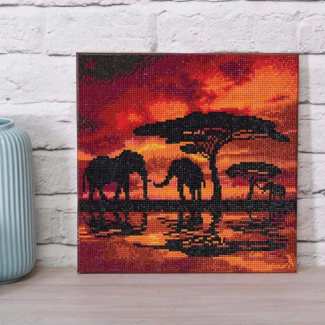 Craft Buddy DIY Crystal Art Mounted Kit, Medium - Elephant Silhouette