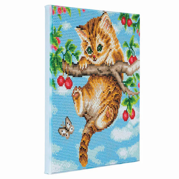 Craft Buddy DIY Crystal Art Mounted Kit, Medium - Cherry Kitten