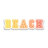 Forever Blue Vinyl Bumper Sticker: Beach - Yellow & Orange