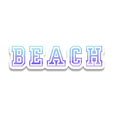 Forever Blue Vinyl Bumper Sticker: Beach - Blue & Violet