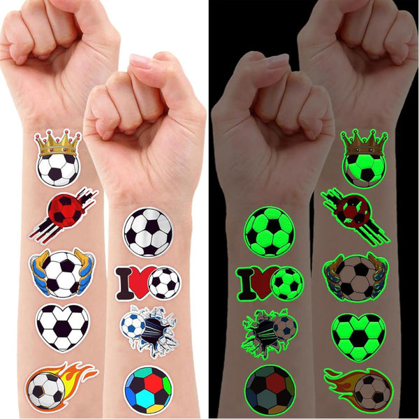 CTG Soccer Glow-in-the-Dark Temporary Tattoos 5pk Assorted