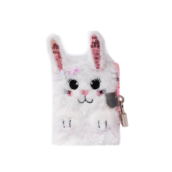 Great Pretenders Mini Furry Bunny Keychain Journal