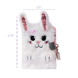 Great Pretenders Mini Furry Bunny Keychain Journal