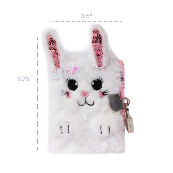 Great Pretenders Mini Furry Bunny Keychain Journal