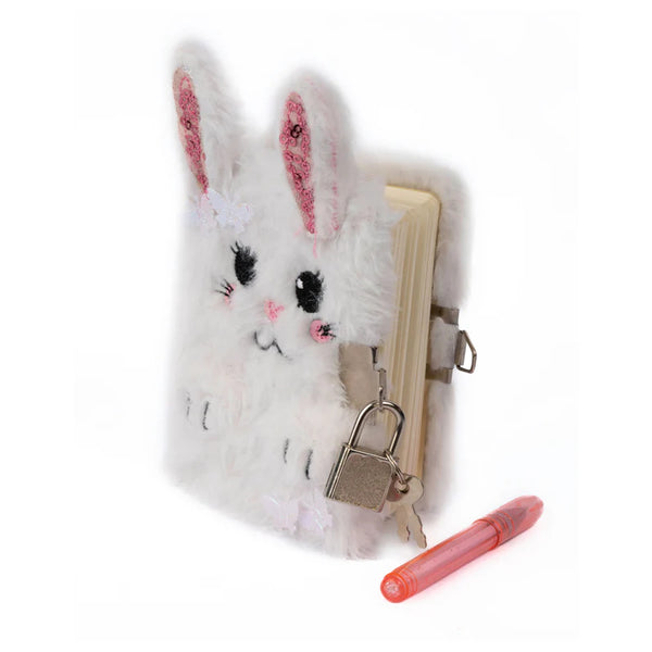 Great Pretenders Mini Furry Bunny Keychain Journal