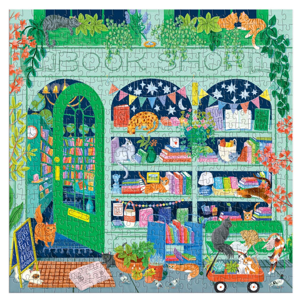 Galison Good Puzzle Co. 500pc Puzzle - Bookshop Cats