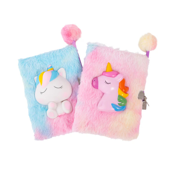 Great Pretenders Furry Friends Squishy Unicorn Journal, Assorted