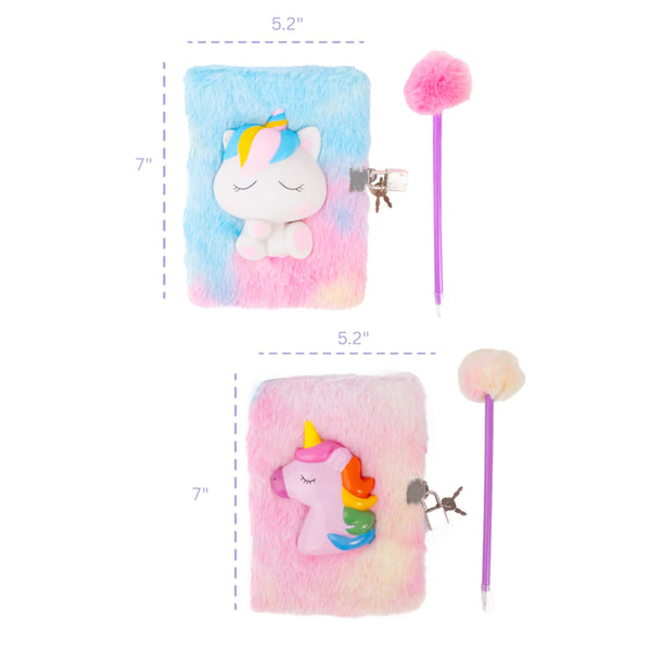 Great Pretenders Furry Friends Squishy Unicorn Journal, Assorted