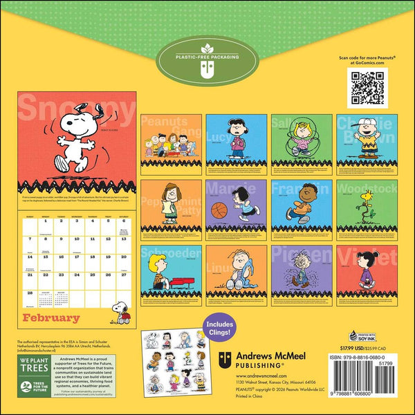 PEANUTS® 2027 Wall Calendar with Clings