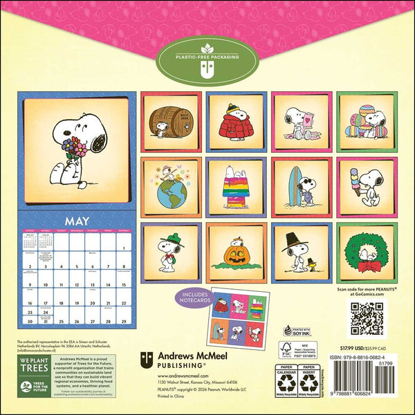 PEANUTS®: Snoopy 2027 Wall Calendar with Notecards