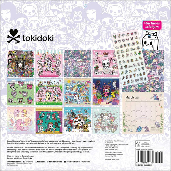 Tokidoki 2027 Wall Calendar with Stickers