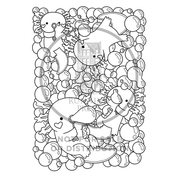 Super-Cute Axolotls: A Cozy Creatures Coloring Book by Mafalda Mota
