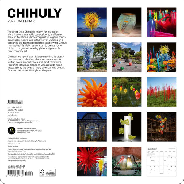 Ambrams 2027 Wall Calendar - Chihuly