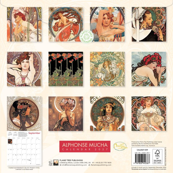 Alphonse Mucha 2027 Wall Calendar