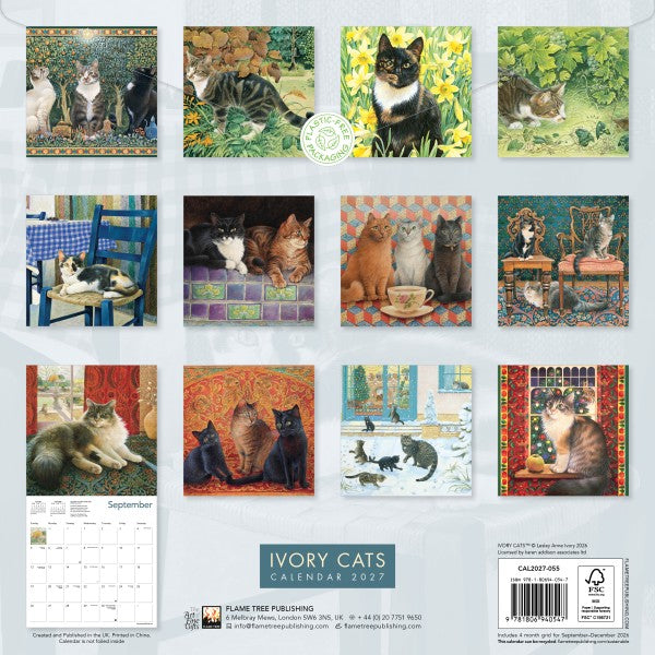 Ivory Cats by Lesley Anne Ivory 2027 Wall Calendar