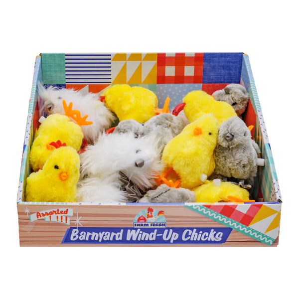 Toysmith Wind Up Toy - Farm Fresh Barnyard Birds, Assorted