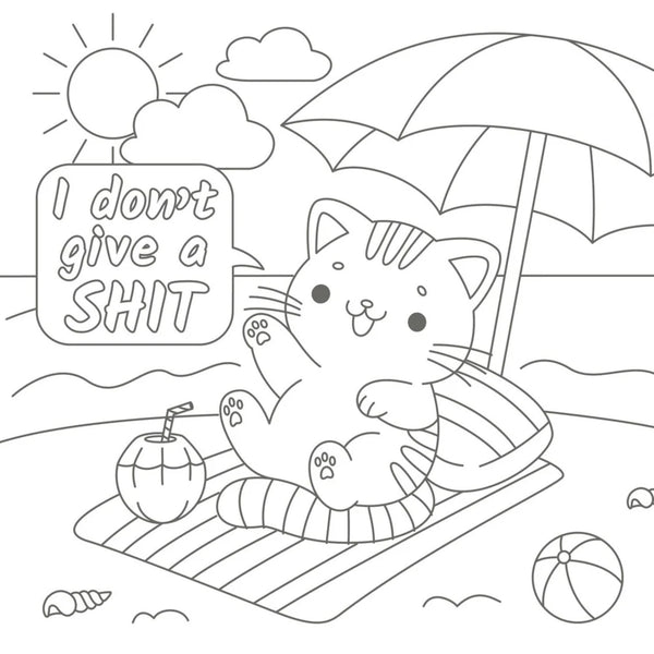 The Super-Cute Sweary Cat Colouring Book: An Adult Colouring Book of Foul-Mouthed Felines