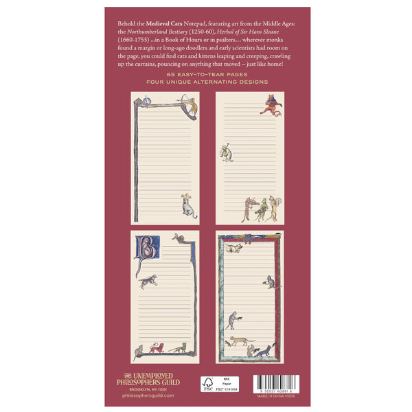 Unemployed Philosophers Guild Notepad - Medieval Cats