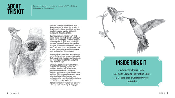 Chartwell Birder's Drawing & Colouring Kit