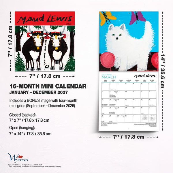 Wyman 2027 Mini Calendar - Maud Lewis, AGNS Official