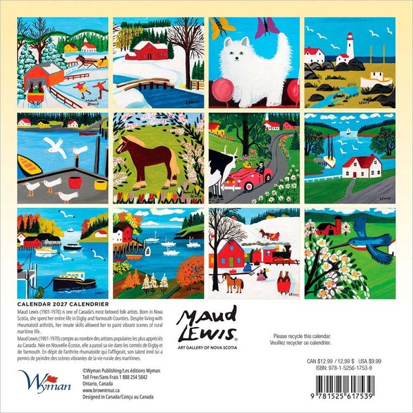 Wyman 2027 Mini Calendar - Maud Lewis, AGNS Official