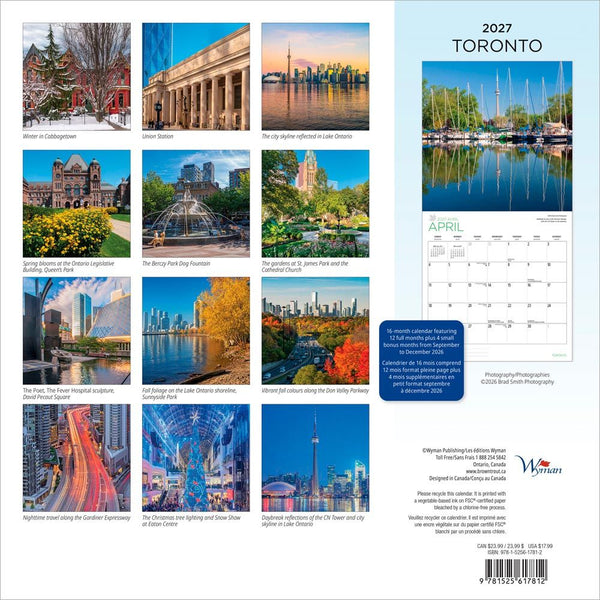 Wyman 2027 Calendar - Toronto