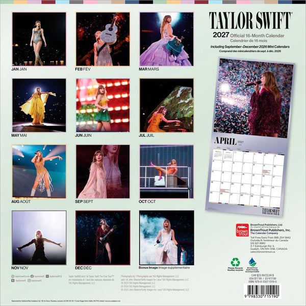 BrownTrout 2027 Calendar - Taylor Swift