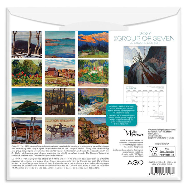 Wyman 2027 Medium-Sized Calendar - The Group of Seven, AGO Official