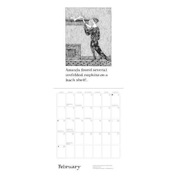 Pomegranate 2027 Mini Wall Calendar - Edward Gorey: The Helpless Doorknob