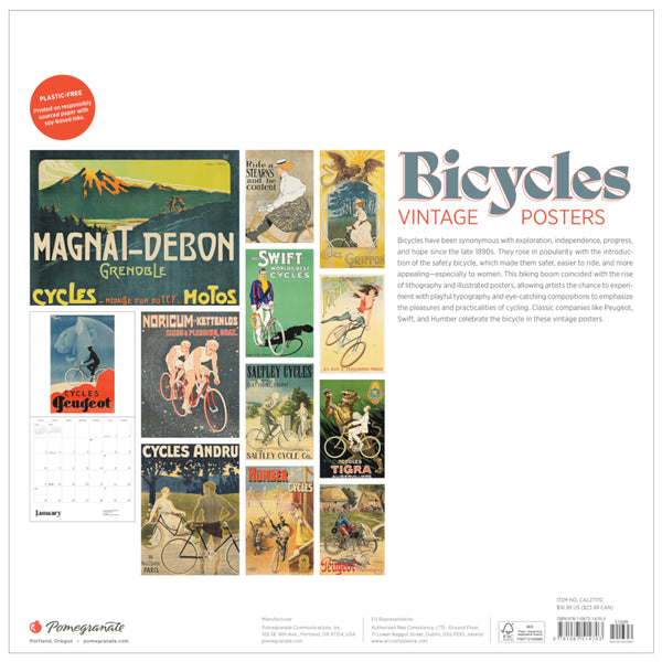 Pomegranate 2027 Wall Calendar - Bicycles: Vintage Posters