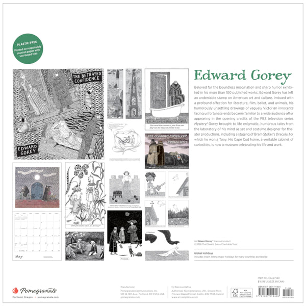 Pomegranate 2027 Wall Calendar - Edward Gorey