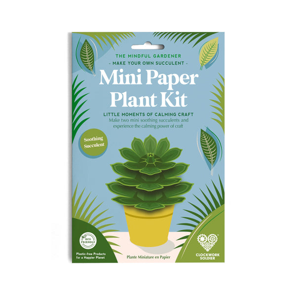 Clockwork Soldier Mini Paper Plant Kit - Soothing Succulent