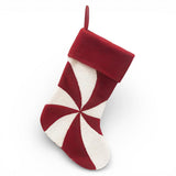 Deco Noel Holiday Stocking 20" Red & White Peppermint Swirl