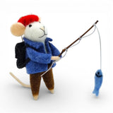 Deco Noel Holiday Ornament - Fishing Mouse