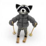 Deco Noel Holiday Ornament - Skiing Raccoon