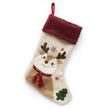 Deco Noel Holiday Stocking 20" Reindeer Applique