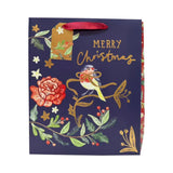 Paper Trendz Gift Bag, Large - Merry Christmas Navy Bird