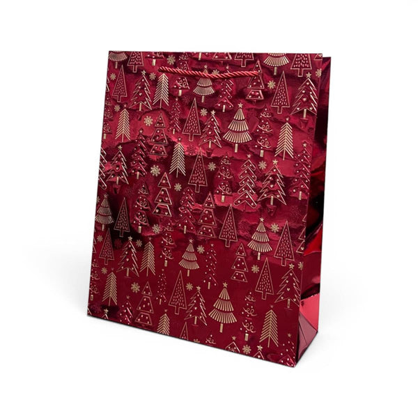 Paper Trendz Gift Bags, Medium - Metallic Trees, Assorted