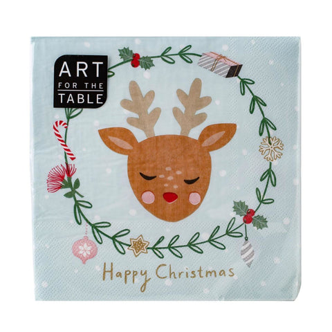 Art for the Table Lunch Napkins 20pk - Christmas Reindeer