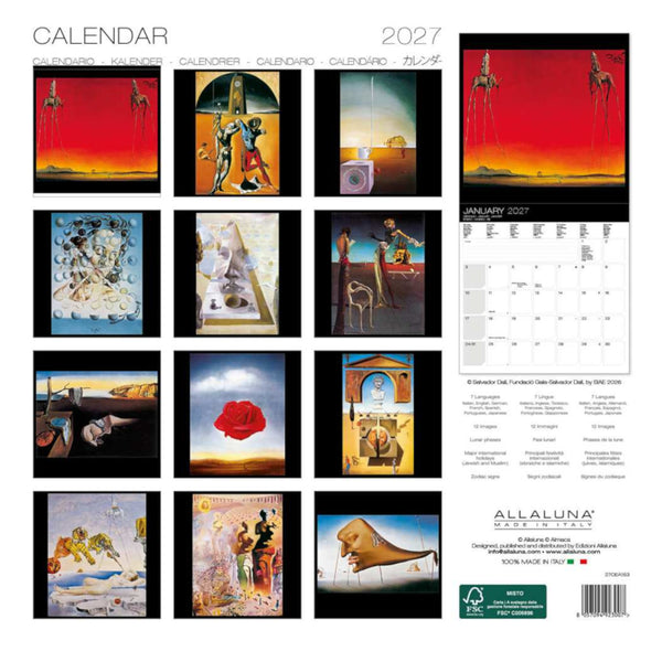 Allaluna 2027 Wall Calendar - Dali, The Masterpieces