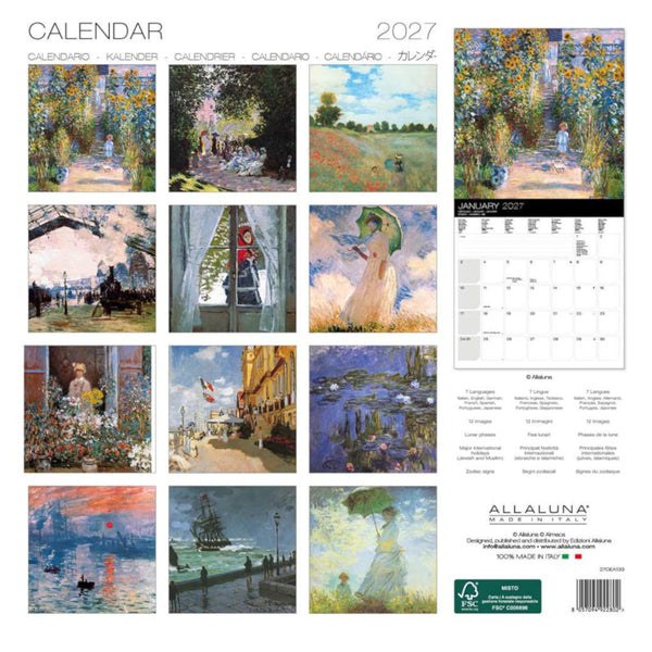 Allaluna 2027 Wall Calendar - Monet, The Masterpieces