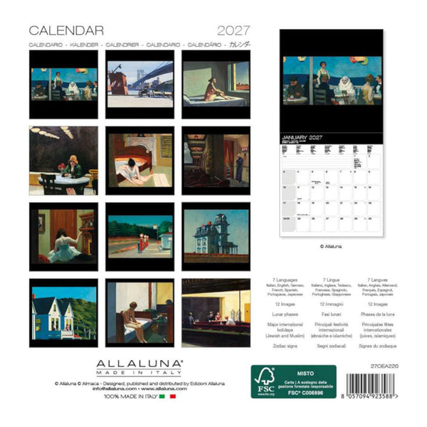 Allaluna 2027 Wall Calendar - Hopper, The Masterpieces