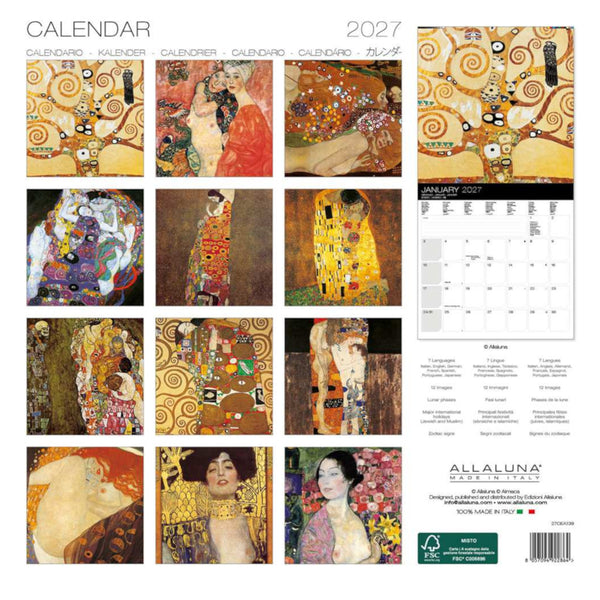 Allaluna 2027 Wall Calendar - Klimt, The Masterpieces