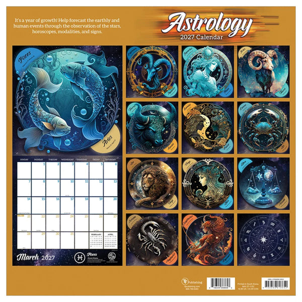 TF Publishing 2027 Wall Calendar - Astrology