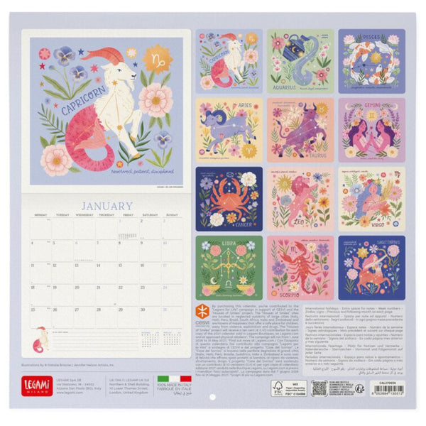 Legami 2027 Wall Calendar - Astrology Written in the Stars